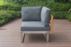 OUTFLEXX Eckelement, Natur / Grau, FSC-Teak / Edelstahl / Olefin, 74x74x64 Cm -Beste Gartenmöbel Geschäfte 21653 6.JPG