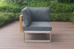 OUTFLEXX Eckelement, Natur / Grau, FSC-Teak / Edelstahl / Olefin, 74x74x64 Cm -Beste Gartenmöbel Geschäfte 21653 7.JPG