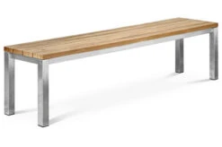 OUTFLEXX Classic Bank, Silber/natur, Edelstahl/recycled FSC-Teak, 220 X 40 X 45 Cm
