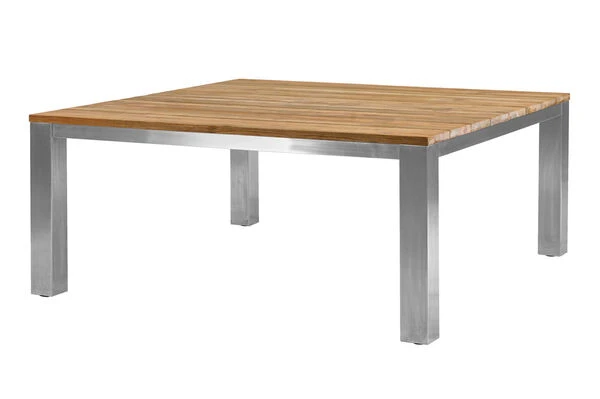 OUTFLEXX Rimini Esstisch, Silber/natur, Edelstahl/recycled FSC-Teak, 160 X 160 Cm, Quadratisch 1 OUTFLEXX Rimini Esstisch, Silber/natur, Edelstahl/recycled FSC-Teak, 160 X 160 Cm, Quadratisch