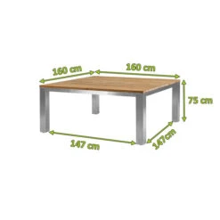 OUTFLEXX Rimini Esstisch, Silber/natur, Edelstahl/recycled FSC-Teak, 160 X 160 Cm, Quadratisch 7 OUTFLEXX Rimini Esstisch, Silber/natur, Edelstahl/recycled FSC-Teak, 160 X 160 Cm, Quadratisch -Beste Gartenmöbel Geschäfte 21713 loeschen5.jpg