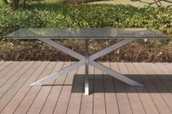 OUTFLEXX Esstisch, Grau, Granit / Edelstahl, 200x100 Cm, Modernes Design -Beste Gartenmöbel Geschäfte 21746 2.JPG