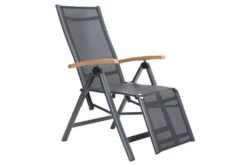OUTFLEXX Relaxsessel, Anthrazit Matt, Aluminium/FSC-Teak, 73x62x111cm
