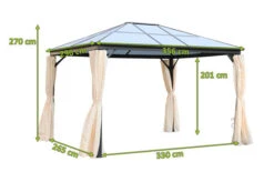 OUTTECH Hardtop Pavillon, Grau, Aluminium, 300x360x270 Cm Mit Seitenteilen Und LED Beleuchtung 9 OUTTECH Hardtop Pavillon, Grau, Aluminium, 300x360x270 Cm Mit Seitenteilen Und LED Beleuchtung -Beste Gartenmöbel Geschäfte 21819 5.jpg