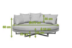 OUTFLEXX Willis Loungebett, Hellgrau, Alu/Polyester, Ø175 X 60cm, Runde Sonneninsel, Inkl. Kissen 7 OUTFLEXX Willis Loungebett, Hellgrau, Alu/Polyester, Ø175 X 60cm, Runde Sonneninsel, Inkl. Kissen -Beste Gartenmöbel Geschäfte 21822 mass.jpg