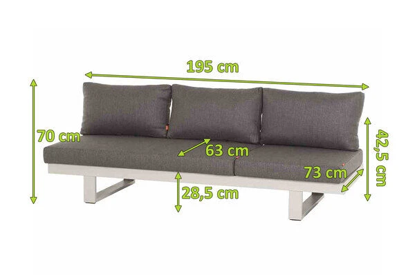 SIENA GARDEN Avenia Dining-Bank/Liege, Matt Weiß-grau/stone Grey, Aluminium, 73x195x70 Cm, Inkl. Sitz-und Rückenkissen 5 SIENA GARDEN Avenia Dining-Bank/Liege, Matt Weiß-grau/stone Grey, Aluminium, 73x195x70 Cm, Inkl. Sitz-und Rückenkissen – Bild 5