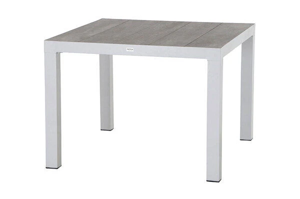 SIENA GARDEN Silva Esstisch, Matt Weiß-grau/washed Grey, Alu/Keramik, 100x100 Cm, Für Bis Zu 4 Personen 1 SIENA GARDEN Silva Esstisch, Matt Weiß-grau/washed Grey, Alu/Keramik, 100x100 Cm, Für Bis Zu 4 Personen