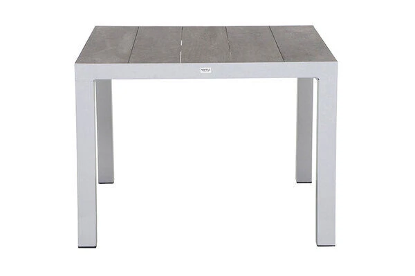 SIENA GARDEN Silva Esstisch, Matt Weiß-grau/washed Grey, Alu/Keramik, 100x100 Cm, Für Bis Zu 4 Personen 2 SIENA GARDEN Silva Esstisch, Matt Weiß-grau/washed Grey, Alu/Keramik, 100x100 Cm, Für Bis Zu 4 Personen – Bild 2