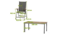 SIENA GARDEN Savina XL/Geneva Esstischgarnitur, Graphit/grau, Alu/Teak/Texfabric, Tisch 160x90 Cm, 6 Multipos. 13 SIENA GARDEN Savina XL/Geneva Esstischgarnitur, Graphit/grau, Alu/Teak/Texfabric, Tisch 160x90 Cm, 6 Multipos. -Beste Gartenmöbel Geschäfte 22031 5.jpg