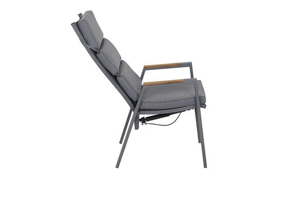 SIENA GARDEN Savona/Kingston Esstischgarnitur, Matt Graphit/grau/slate Look, Alu/Teak/Keramik/Texfabric, Tisch 220/340x108 Cm, 8 Stapelsessel 6 SIENA GARDEN Savona/Kingston Esstischgarnitur, Matt Graphit/grau/slate Look, Alu/Teak/Keramik/Texfabric, Tisch 220/340x108 Cm, 8 Stapelsessel – Bild 6