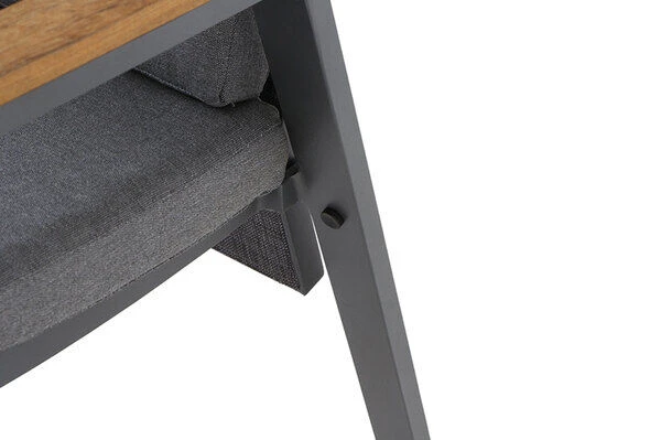 SIENA GARDEN Savona/Kingston Esstischgarnitur, Matt Graphit/grau/slate Look, Alu/Teak/Keramik/Texfabric, Tisch 220/340x108 Cm, 8 Stapelsessel 9 SIENA GARDEN Savona/Kingston Esstischgarnitur, Matt Graphit/grau/slate Look, Alu/Teak/Keramik/Texfabric, Tisch 220/340x108 Cm, 8 Stapelsessel – Bild 9