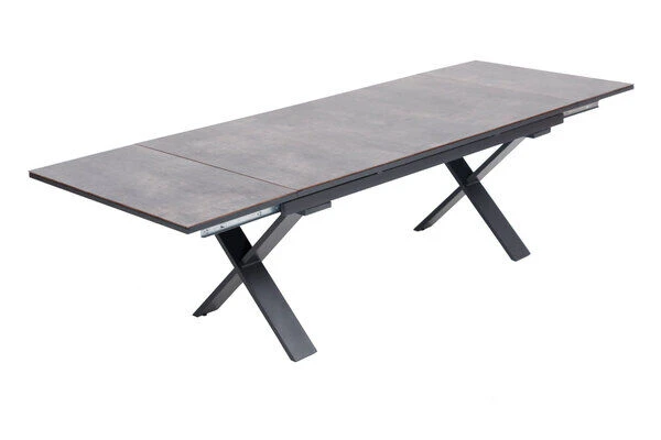 OUTFLEXX Esstischgarnitur, OUTFLEXX® Anthrazit Matt, Alu /HPL / Teak, Tisch 180/280x100cm, 8 Stapelsessel, 2 Multipo 10 OUTFLEXX Esstischgarnitur, OUTFLEXX® Anthrazit Matt, Alu /HPL / Teak, Tisch 180/280x100cm, 8 Stapelsessel, 2 Multipo – Bild 10