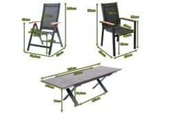 OUTFLEXX Esstischgarnitur, OUTFLEXX® Anthrazit Matt, Alu /HPL / Teak, Tisch 180/280x100cm, 8 Stapelsessel, 2 Multipo 24 OUTFLEXX Esstischgarnitur, OUTFLEXX® Anthrazit Matt, Alu /HPL / Teak, Tisch 180/280x100cm, 8 Stapelsessel, 2 Multipo -Beste Gartenmöbel Geschäfte 22154 5.jpg