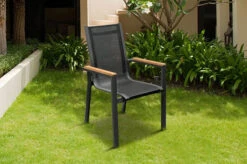 OUTFLEXX Esstischgarnitur, OUTFLEXX® Anthrazit Matt, Alu / Teak / Textil, Tisch 150/210x90cm, 6 Stapelsessel, 2 Multipo -Beste Gartenmöbel Geschäfte 22172 4.jpg