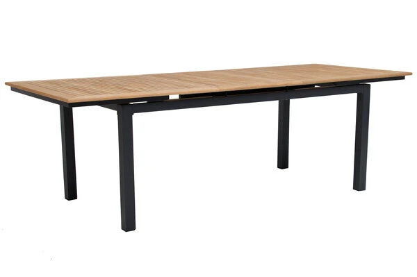 OUTFLEXX Esstischgarnitur, OUTFLEXX® Anthrazit Matt, Alu / Teak / Textil, Tisch 180/240x100cm, 6 Stapelsessel, 2 Multipo 8 OUTFLEXX Esstischgarnitur, OUTFLEXX® Anthrazit Matt, Alu / Teak / Textil, Tisch 180/240x100cm, 6 Stapelsessel, 2 Multipo – Bild 8