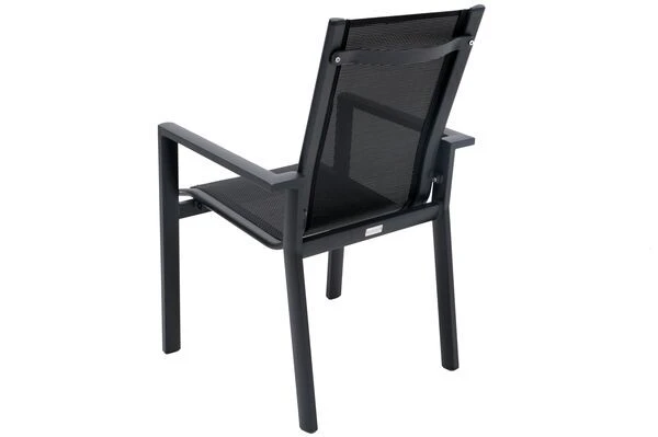 OUTFLEXX Esstischgarnitur, OUTFLEXX® Anthrazit Matt, Alu / Teak / Textil, Ausziehtisch 180/240x100cm, 8 Stapelsessel 11 OUTFLEXX Esstischgarnitur, OUTFLEXX® Anthrazit Matt, Alu / Teak / Textil, Ausziehtisch 180/240x100cm, 8 Stapelsessel – Bild 11