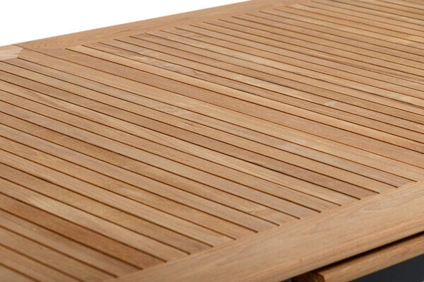 OUTFLEXX Esstischgarnitur, OUTFLEXX® Anthrazit Matt, Alu / Teak / Textil, Ausziehtisch 180/240x100cm, 6 Stapelsessel, 2 Multipo 10 OUTFLEXX Esstischgarnitur, OUTFLEXX® Anthrazit Matt, Alu / Teak / Textil, Ausziehtisch 180/240x100cm, 6 Stapelsessel, 2 Multipo – Bild 10