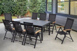 OUTFLEXX Premium Esstischgarnitur, OUTFLEXX® Anthrazit Matt, Alu / Glas / Teak, Tisch 180/240x100cm, 8 Multipositionssessel -Beste Gartenmöbel Geschäfte 22206 7.jpg