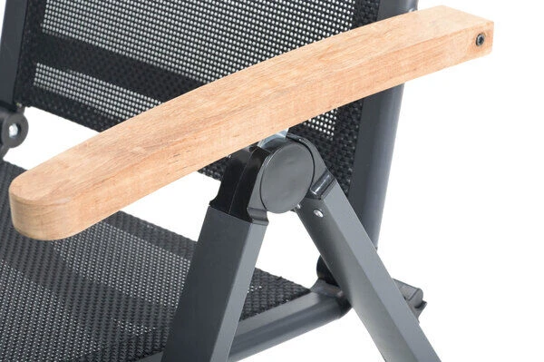 OUTFLEXX Premium Esstischgarnitur, OUTFLEXX® Anthrazit Matt, Alu / Glas / Teak, Tisch 180/240x100cm, 4 Stapelsessel, 2 Multipo 17 OUTFLEXX Premium Esstischgarnitur, OUTFLEXX® Anthrazit Matt, Alu / Glas / Teak, Tisch 180/240x100cm, 4 Stapelsessel, 2 Multipo – Bild 17