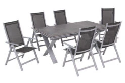 OUTFLEXX Esstischgarnitur, Silber, Alu / HPL / Textil, Tisch 180/280x100cm, 6 Multipositionssessel 35 OUTFLEXX Esstischgarnitur, Silber, Alu / HPL / Textil, Tisch 180/280x100cm, 6 Multipositionssessel -Beste Gartenmöbel Geschäfte 22220 18.jpg