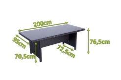 OUTFLEXX Esstisch, Braun, Polyrattan, 200x95cm, Tischplatte Spraystone, 6mm, Aufliegend -Beste Gartenmöbel Geschäfte 22287 5.jpg