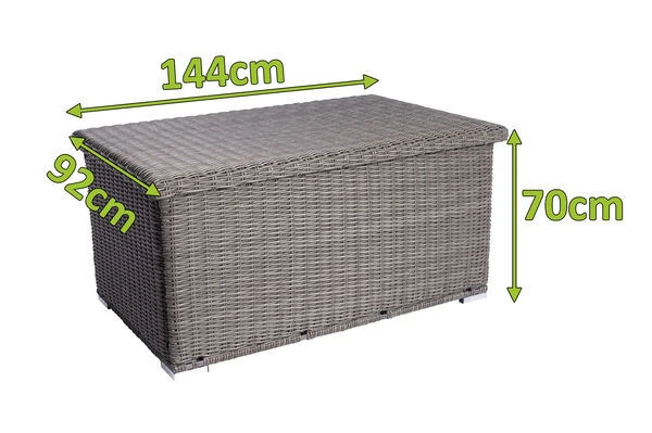 OUTFLEXX Kissenbox M, Grau, Polyrattan, 144x92x70cm 5 OUTFLEXX Kissenbox M, Grau, Polyrattan, 144x92x70cm – Bild 5