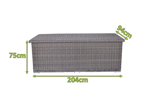 OUTFLEXX Kissenbox L, Grau, Polyrattan, 204x94x75cm 5 OUTFLEXX Kissenbox L, Grau, Polyrattan, 204x94x75cm – Bild 5