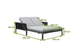 OUTFLEXX Mermaid Doppelliege, Anthrazit, Aluminium/XL Rope, 140x56x132 Cm, Inkl. Polster -Beste Gartenmöbel Geschäfte 22310 4.jpg