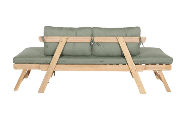 OUTFLEXX Lounge/Liege, FSC Akazie, Teakoptik, 192x70x60cm, Inkl. Polster, Grün 7 OUTFLEXX Lounge/Liege, FSC Akazie, Teakoptik, 192x70x60cm, Inkl. Polster, Grün – Bild 7