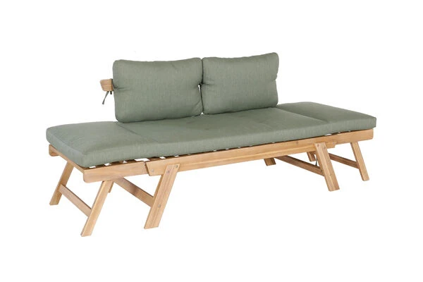 OUTFLEXX Lounge/Liege, FSC Akazie, Teakoptik, 192x70x60cm, Inkl. Polster, Grün 4 OUTFLEXX Lounge/Liege, FSC Akazie, Teakoptik, 192x70x60cm, Inkl. Polster, Grün – Bild 4