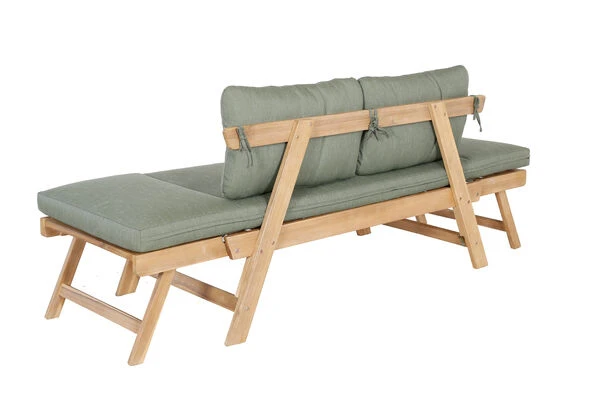 OUTFLEXX Lounge/Liege, FSC Akazie, Teakoptik, 192x70x60cm, Inkl. Polster, Grün 6 OUTFLEXX Lounge/Liege, FSC Akazie, Teakoptik, 192x70x60cm, Inkl. Polster, Grün – Bild 6