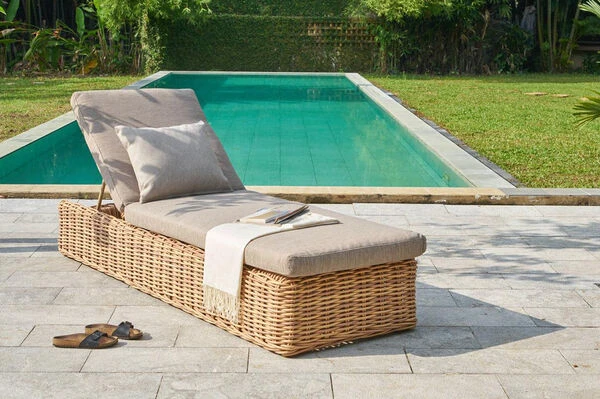 OUTFLEXX Sunlounger, Natur Meliert/sand, Polyrattan, 216x76x47 Cm, Rückenlehne Verstellbar 1 OUTFLEXX Sunlounger, Natur Meliert/sand, Polyrattan, 216x76x47 Cm, Rückenlehne Verstellbar