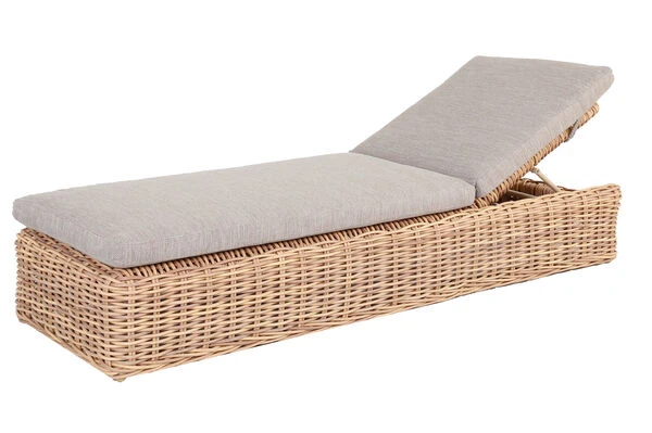 OUTFLEXX Sunlounger, Natur Meliert/sand, Polyrattan, 216x76x47 Cm, Rückenlehne Verstellbar 2 OUTFLEXX Sunlounger, Natur Meliert/sand, Polyrattan, 216x76x47 Cm, Rückenlehne Verstellbar – Bild 2