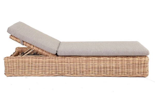 OUTFLEXX Sunlounger, Natur Meliert/sand, Polyrattan, 216x76x47 Cm, Rückenlehne Verstellbar 3 OUTFLEXX Sunlounger, Natur Meliert/sand, Polyrattan, 216x76x47 Cm, Rückenlehne Verstellbar – Bild 3