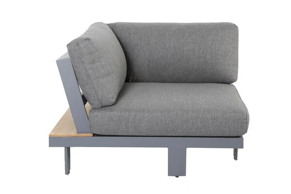 OUTFLEXX Ecklounge, Grau, Alu/Akazie Im Teak Look, 5 Personen, Inkl. Polster In Grau, Tisch 130x95 Cm 9 OUTFLEXX Ecklounge, Grau, Alu/Akazie Im Teak Look, 5 Personen, Inkl. Polster In Grau, Tisch 130x95 Cm – Bild 9