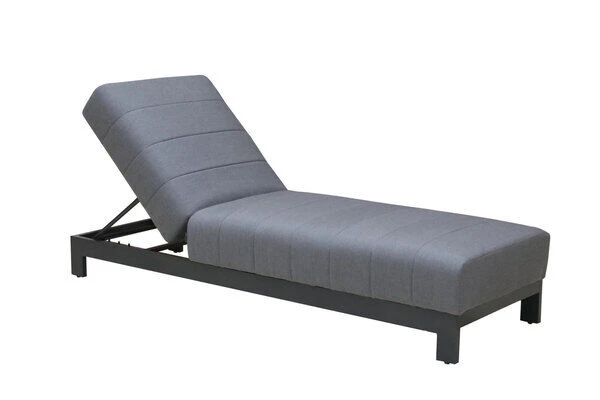 OUTFLEXX Liege, Anthrazit/flanelle, Alu/Sunbrella, 203x70x40/100, Höhenverstellbare Rückenlehne 2 OUTFLEXX Liege, Anthrazit/flanelle, Alu/Sunbrella, 203x70x40/100, Höhenverstellbare Rückenlehne – Bild 2