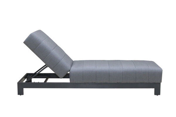 OUTFLEXX Liege, Anthrazit/flanelle, Alu/Sunbrella, 203x70x40/100, Höhenverstellbare Rückenlehne 4 OUTFLEXX Liege, Anthrazit/flanelle, Alu/Sunbrella, 203x70x40/100, Höhenverstellbare Rückenlehne – Bild 4