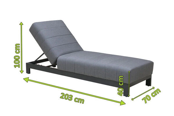 OUTFLEXX Liege, Anthrazit/flanelle, Alu/Sunbrella, 203x70x40/100, Höhenverstellbare Rückenlehne 5 OUTFLEXX Liege, Anthrazit/flanelle, Alu/Sunbrella, 203x70x40/100, Höhenverstellbare Rückenlehne – Bild 5