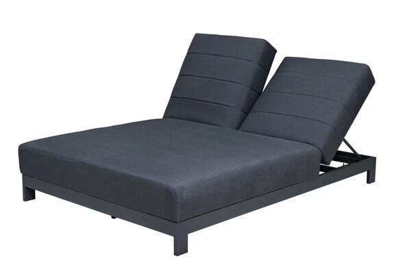 OUTFLEXX Doppelliegen, Anthrazit/sooty, Alu/Sunbrella, 203x143x40/100, Höhenverstellbare Rückenlehne 7 OUTFLEXX Doppelliegen, Anthrazit/sooty, Alu/Sunbrella, 203x143x40/100, Höhenverstellbare Rückenlehne – Bild 7