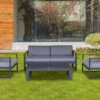 OUTFLEXX Bury Loungemöbel, Anthrazit/grau, Alu/Olefin, 4 Personen, Loungetisch 120x72 Cm