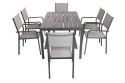 VILLANA Esstischgarnitur, Anthrazit/grau, Alu/Holzimitat/Textil, Tisch 150x90cm, 6 Stapelsessel -Beste Gartenmöbel Geschäfte 22580 08.jpg