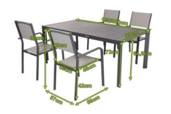 VILLANA Esstischgruppe, Anthrazit/grau, Alu/Textilene, Tisch 130/180x90cm, 4 Stapelsessel -Beste Gartenmöbel Geschäfte 22585 05.jpg