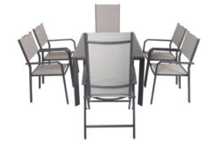 VILLANA Esstischgruppe, Anthrazit/grau, Alu/Textilene, Tisch 130/180x90cm, 2 Multipo, 4 Stapelsessel -Beste Gartenmöbel Geschäfte 22590 10.jpg