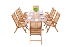 OUTFLEXX Sitzgruppe, Natur, Akazie, Ausziehtisch 150/200 X 90 Cm, 8 Multipositionssessel -Beste Gartenmöbel Geschäfte 22807 9.jpg