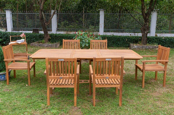 OUTFLEXX Sitzgruppe, Natur, Akazie, Ausziehtisch 150/200 X 90 Cm, 6 Armlehnensessel 6 OUTFLEXX Sitzgruppe, Natur, Akazie, Ausziehtisch 150/200 X 90 Cm, 6 Armlehnensessel – Bild 6