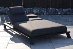 OUTFLEXX Exklusivmodell Blain Doppelliege, Sooty, Alu/Sunbrella, 210 X 144 X 34 Cm, Inkl. Verstellbarer Rückenlehne
