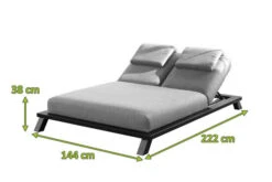 OUTFLEXX Exklusivmodell Blain Doppelliege, Flanelle, Alu/Sunbrella, 222 X 144 X 38 Cm, Inkl. Verstellbarer Rückenlehne -Beste Gartenmöbel Geschäfte 22851 3.jpg