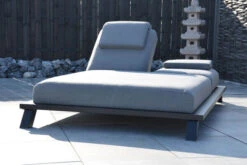 OUTFLEXX Exklusivmodell Blain Doppelliege, Flanelle, Alu/Sunbrella, 222 X 144 X 38 Cm, Inkl. Verstellbarer Rückenlehne
