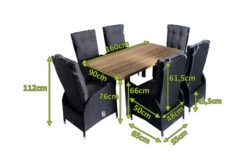 OUTFLEXX Esstischgarnitur, Edelstahl/Teakholz, Tisch 160x90cm, 6 Hochlehner, A-Gestell -Beste Gartenmöbel Geschäfte 22877 5.jpg