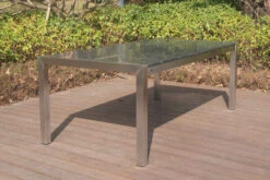 STERN Esstischgarnitur, Silber/grau, Edelstahl/Textilene, Tisch 200 X 100 Cm, 2 Teilige Tischplatte, 6 Multipositionssessel, Padded 12 STERN Esstischgarnitur, Silber/grau, Edelstahl/Textilene, Tisch 200 X 100 Cm, 2 Teilige Tischplatte, 6 Multipositionssessel, Padded -Beste Gartenmöbel Geschäfte 22902 04.jpg